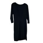 Ralph Lauren Lauren Black Label Dress Sheath Size 14 Jersey Ruched Waist V-Neck Photo 3