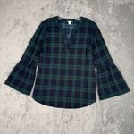 J Crew Shirt Womens Small Green Navy Blue Tartan Plaid Career Casual Versatile Photo 1