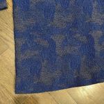 Hunter Bell  Polly Dress Blue Textured Long Sleeve Above Knee Mock Neck Size 10 Photo 5