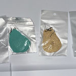 Bundle of Leather Teardrop Earrings New in Packaging Blue Photo 0