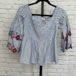 Loft NWT Fiesta Off the Shoulder Top Tiered Sleeve Photo 1