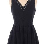 Loft  Black Eyelet Sleeveless Dress Size 6 Photo 0