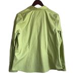 Chico's ‎ Women Cotton Top L Green Cotton Fitted Button Up Stretch Office Travel Photo 2