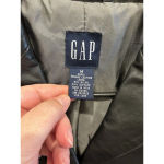 Gap Black Leather Jacket Button Front Flap Pockets Women’s Size M Photo 7