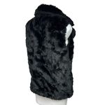 Forever 21  Women's Black Faux Fur Sleeveless Pocket Collar Vest Jacket Size S Photo 2