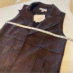 Magaschoni  Faux Suede chocolate brown vest,open front, pockets, oversized XS NWT Photo 7