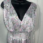 CeCe  Floral Sleeveless Smocked Waist Jumpsuit Size XS EUC Photo 6