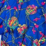 Vintage Silk Road zip up coat silk royal blue cardigan jacket size small Red Photo 4