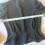 Neiman Marcus VINTAGE  Women’s Sheer Black Long‎ Sleeve Peplum Beaded Blouse Sz 4 Photo 6