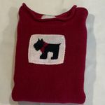 Christopher & Banks  Scottie Dog Sweater Vintage Red Argyle Knit Preppy - Large Photo 5