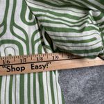 Avara Emmaline Dress Medium Green White Puff Sleeve Geometric Mod Retro Boho Photo 13
