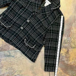Megan Lee Women’s Black White Plaid Blazer Jacket 14 P Size 14P Photo 4