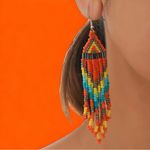 Bohemian‎ Native American Ethnic Style Fashion Glass Beaded Handmade Earrings Photo 3