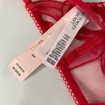 Victoria's Secret  Red Lace Bow Bra Thong Lingerie Matching Set sz Small Coquette Photo 7