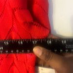 Free People  Wild Thing Red‎ Crochet Eyelet Long Sleeve Dress Size L NWT Photo 7