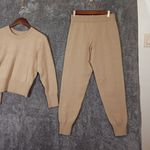 Lake Vesper Crew Neck Set In Sandstone Heather Sweater N Jogger Womens XxS Tan Photo 4