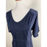 J.Crew  Hideaway Navy Mini Dress Silk & Cotton Panels V Neck Short Sleeve Est. M Photo 13