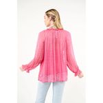 NWT Aratta Pink Maven Blouse with Gold Dashed Embellishment Sz Medium MSRP $124 Photo 4