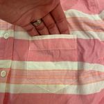J.Crew  Pink and White Striped Popover Half Button Down Long Sleeve Shirt, Size 2 Photo 6