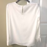 ZARA  Basic Women’s White Long Sleeve Blouse Sheer V Cut Photo 3