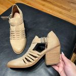 Caslon NWOT Nude Neutral Cutouts Breatheable All LEATHER Laser perforated Cutoffs Ankle Booties Photo 0