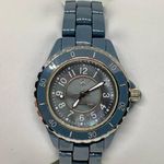 Isaac Mizrahi Isaac Mizrah Live! Ceramic Blue/Grey women watch 34mm rotating bezel 6” running Photo 0