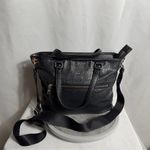 DKNY  Black Faux Leather Tote Bag Shoulder Crossbody Zippered Work Purse Photo 1