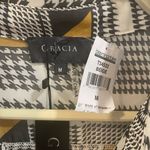 Gracia NWT  Geometric Black, White, and Gold Blouse sz Medium Photo 1