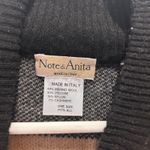 Note di Anita Italian Merino Wool Cashmere Poncho Cape Black Beige Buffalo Plaid Size L Photo 4