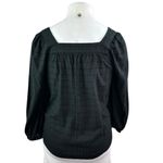 Madewell Women's Black Puff Long Sleeve Plaid Square Neck Blouse Top Size XL Photo 1