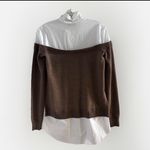 Pearl By Lela Rose 100% Wool Long Sleeve Blouse, Size XS New Brown Photo 4