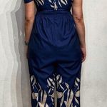 Made With Love Navy Floral Cold Shoulder Wide Leg Jumpsuit Sz M NWT Blue Size M Photo 11