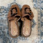 Sam Edelman Brown Suede Slide Platform Sandals with Tortoise Buckle Size 8 Photo 5