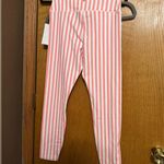 Spiritual Gangster Pink and White Striped Leggings Photo 3