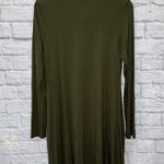 Karlie Mock Neck Solid Long Sleeve Dress Size L Olive Green Pockets New Photo 5