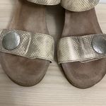 TAOS Carousel 2 women’s metallic snake print leather wedge sandals. Size 10 Photo 2