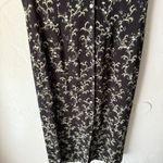 J Jill Dress Womens 4 Black White Floral Button Front Short Sleeve Rayon Midi Photo 2