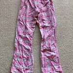 American Eagle Pink Grey Plaid Pajama Pants Women’s Size Small Stretch FLAWS Photo 9