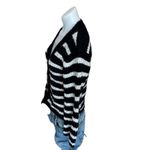 Slate + Willow Black White Striped Cardigan Sweater SMALL Fuzzy Cropped $115 Photo 6