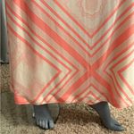 London Times Sleeveless Maxi Halter Dress Orange/Cream Resort Wear Wedding Fall Photo 3