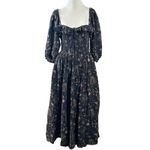 Free People  Witchy Oasis Printed Midi Dress Black Floral XS Bohemian Prairie Photo 8