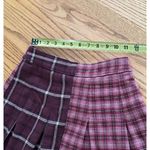 Hollister Purple Red Mini Skirt Ultra High Rise Size XS Color Block A Line Full Photo 6