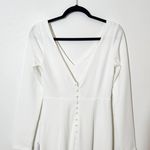 Lulus White Long Sleeve Wedding Dress with Button-Up Back Size Medium Photo 5