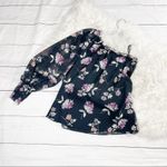 White House | Black Market WHBM Women's Floral One-Shoulder Floral Metallic Pull Over Blouse Size Small Photo 4