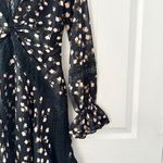 Self Portrait  Black Twist Front V Neck Ditsy Floral Mini Swing Skirt Dress 2 Photo 4