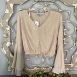 Gypsy  and Moondust Chalk Surplice Long Bell Sleeve Cropped Womens XS Photo 2