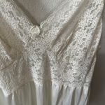 Vintage Slip Dress Long Nightgown 1X Cream Ivory Lace Satin Bridal Trad Wife Photo 2