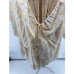 See By Chloe  yellow Floral Print blouse Silk Blend Short Sleeve Boho Size 42 Photo 8