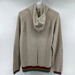 Boden Morton Hoodie Cashmere Wool Sweatshirt Knit Rainbow Stripe Ribbed Beige 10 Photo 5