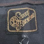 Soul Revival Y2K Waffle Knit Tee Large Black Floral Butterfly Embroidered Boho Photo 13